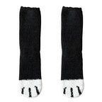 Women’s Cotton Crew Socks with Cat Paw Cartoon Pattern