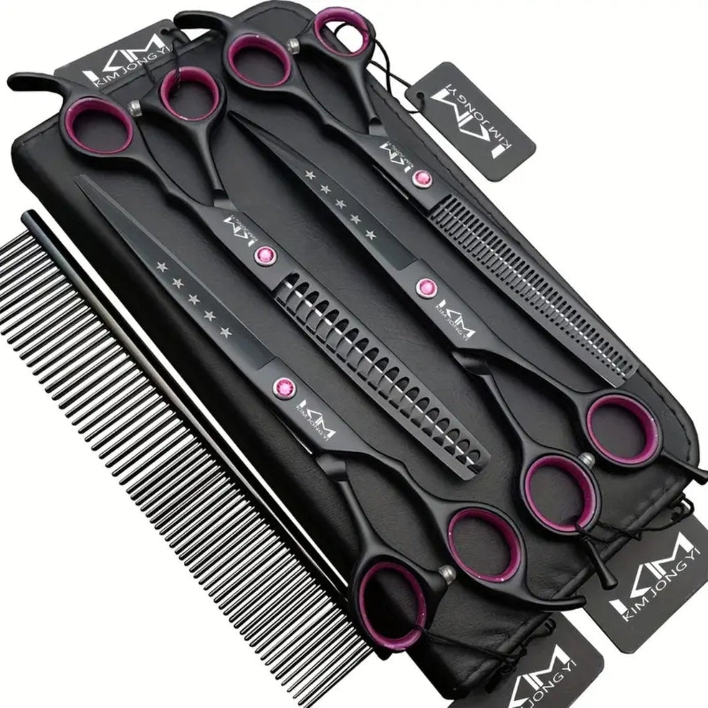Pet Grooming Scissors Set Professional Stainless Steel Grooming Kit