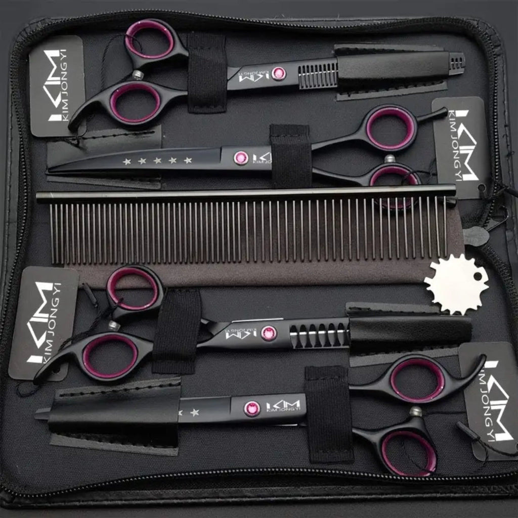 Pet Grooming Scissors Set Professional Stainless Steel Grooming Kit