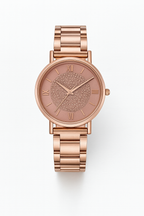 Women's Circular Watch with Crystal Dial and Roman Numerals