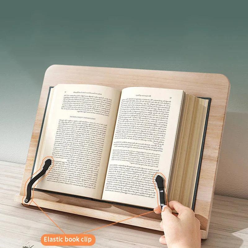 Wooden Adjustable Book Stand Reading Holder Pine Wood Holder