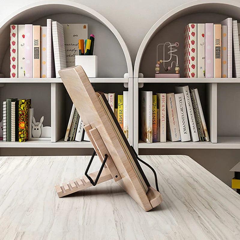 Wooden Adjustable Book Stand Reading Holder Pine Wood Holder