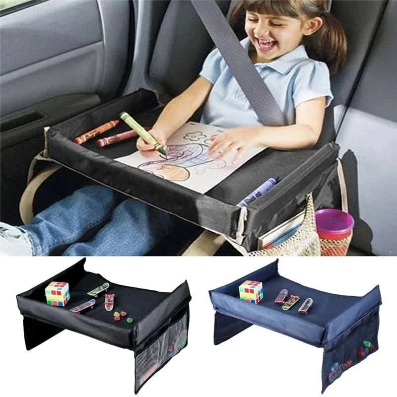 Children's Travel Tray Square Snack and Game Tray for Car Use