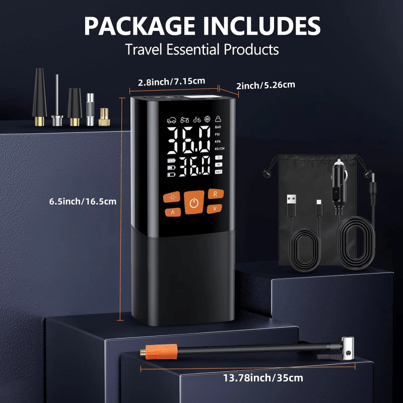 Portable Air Compressor 180 PSI with 25000mAh Battery and Digital Display