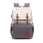 Diaper Backpack Multi-Function Travel Bag with Leather Accents