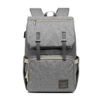 Diaper Backpack Multi-Function Travel Bag with Leather Accents