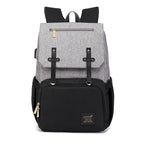 Diaper Backpack Multi-Function Travel Bag with Leather Accents