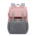 Diaper Backpack Multi-Function Travel Bag with Leather Accents