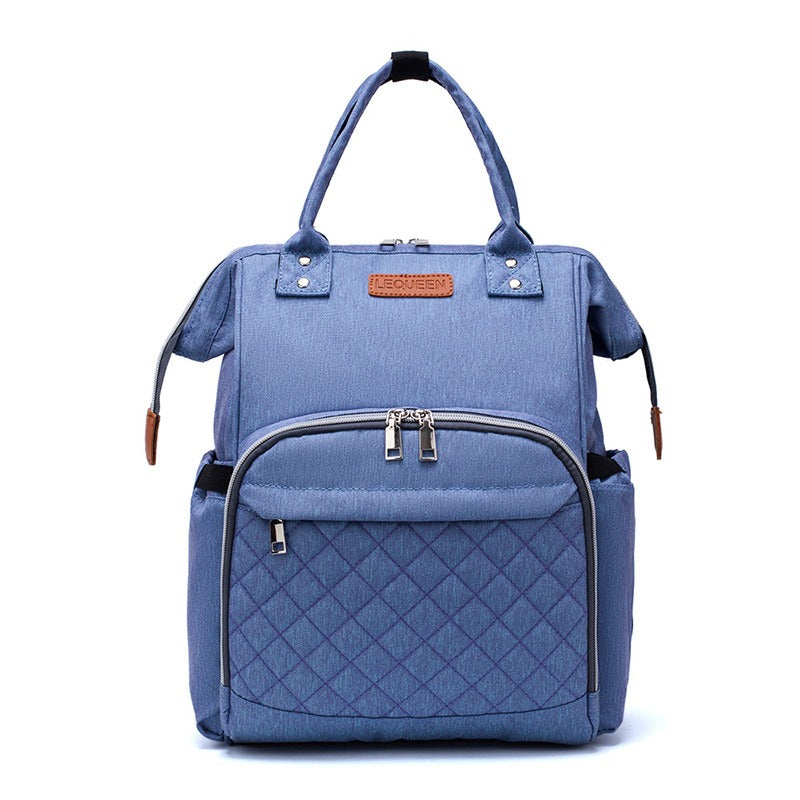 Diaper Backpack Quilted with Insulated Bottle Compartment