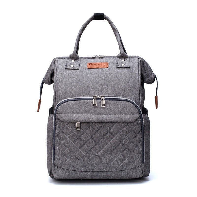 Diaper Backpack Quilted with Insulated Bottle Compartment