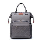 Diaper Backpack Quilted with Insulated Bottle Compartment