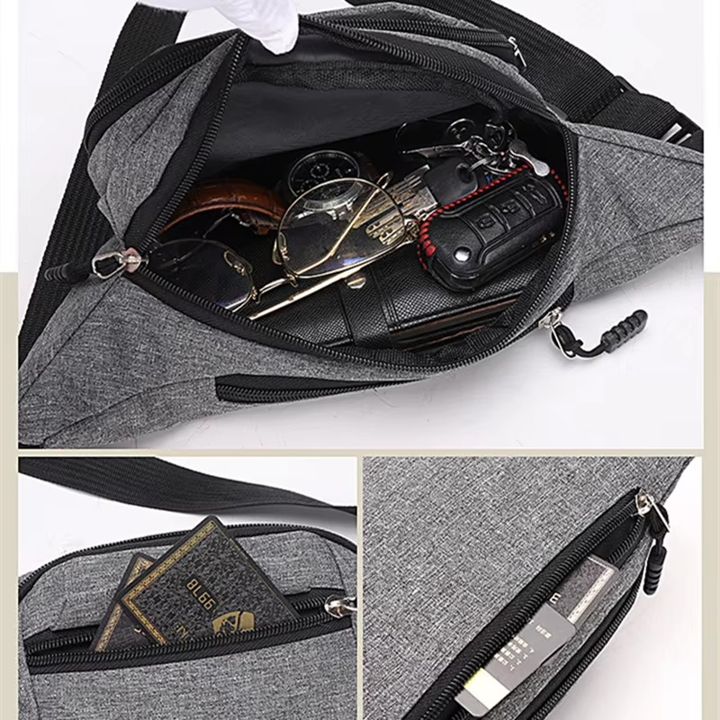 Waterproof Canvas Waist Bag Crossbody Bag Unisex Outdoor Sports