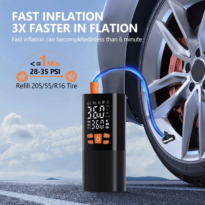 Portable Air Compressor 180 PSI with 25000mAh Battery and Digital Display