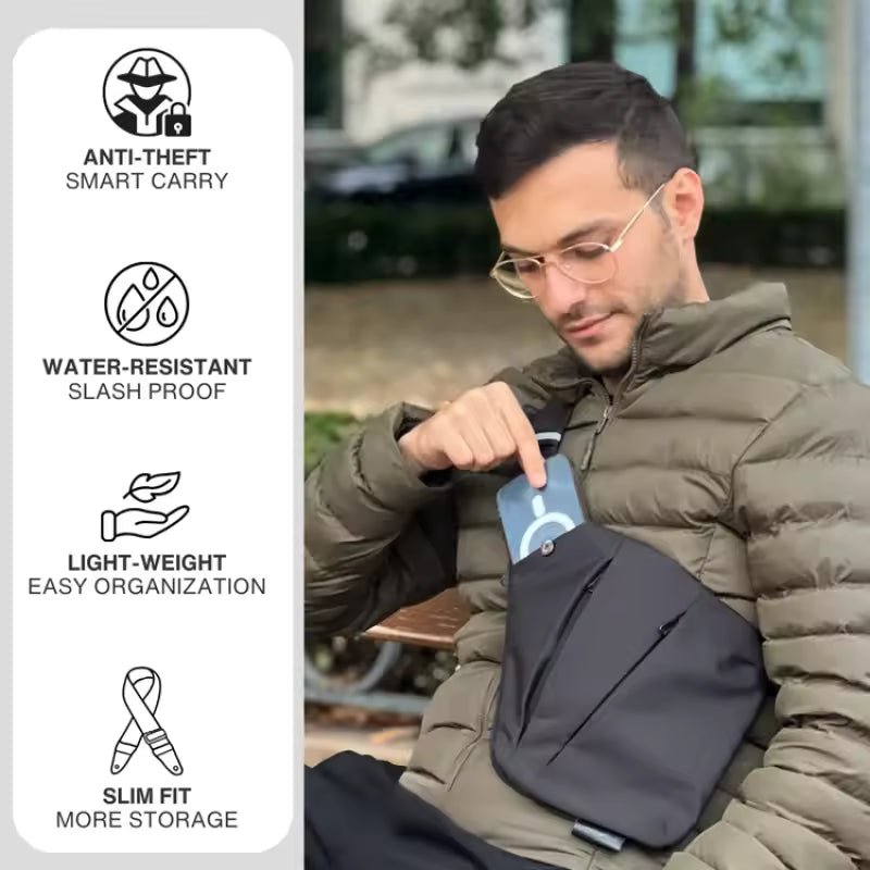 Anti Theft Crossbody Bag RFID Blocking Water Resistant Travel Bag