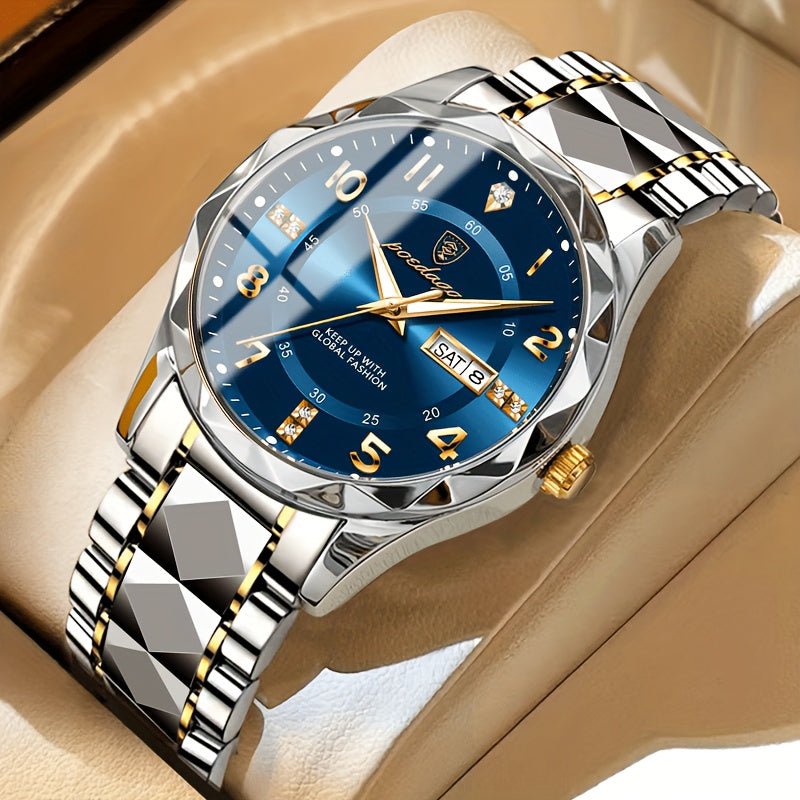 Men's Circular Sports Watch Stainless Steel Two-Tone