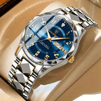 Men's Circular Sports Watch Stainless Steel Two-Tone