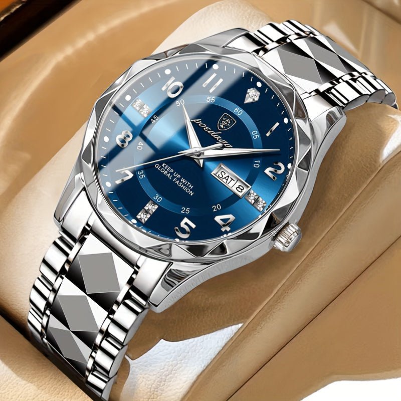Men's Circular Sports Watch Stainless Steel Two-Tone