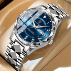 Men's Circular Sports Watch Stainless Steel Two-Tone