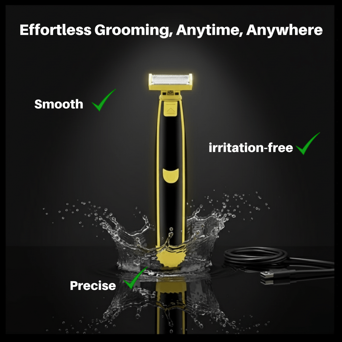 Body Groomer Wet Dry Shaver Dual Blade Men's Precision Grooming Tool