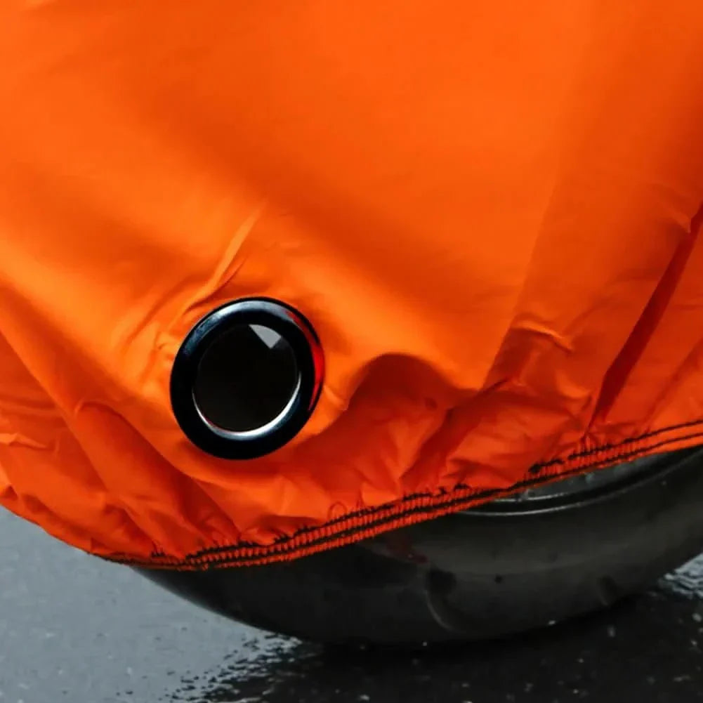 Full body motorcycle cover protection for all weather conditions