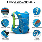 Breathable Hydration Backpack 8L with 1.5L Water Bladder for Running Cycling
