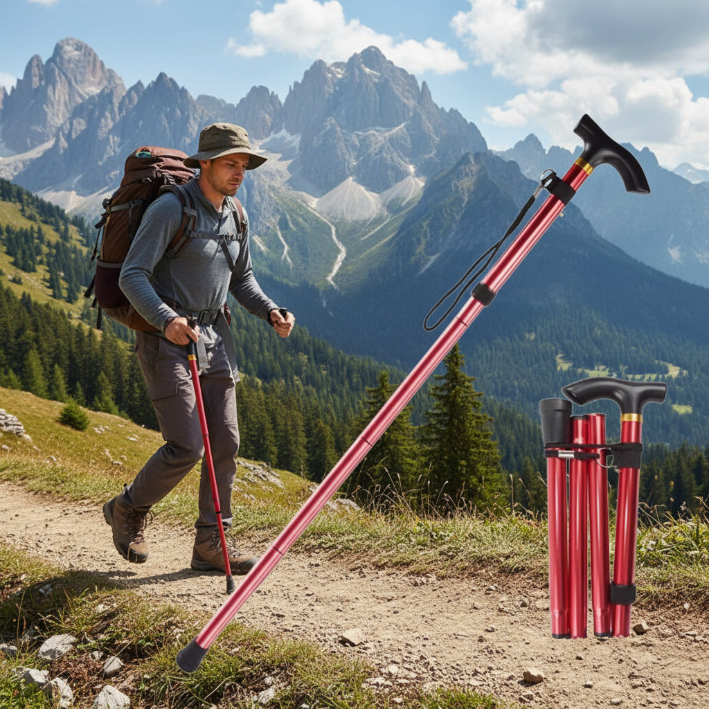 Adjustable Aluminum Hiking Pole Trekking Stick for Outdoor Hiking