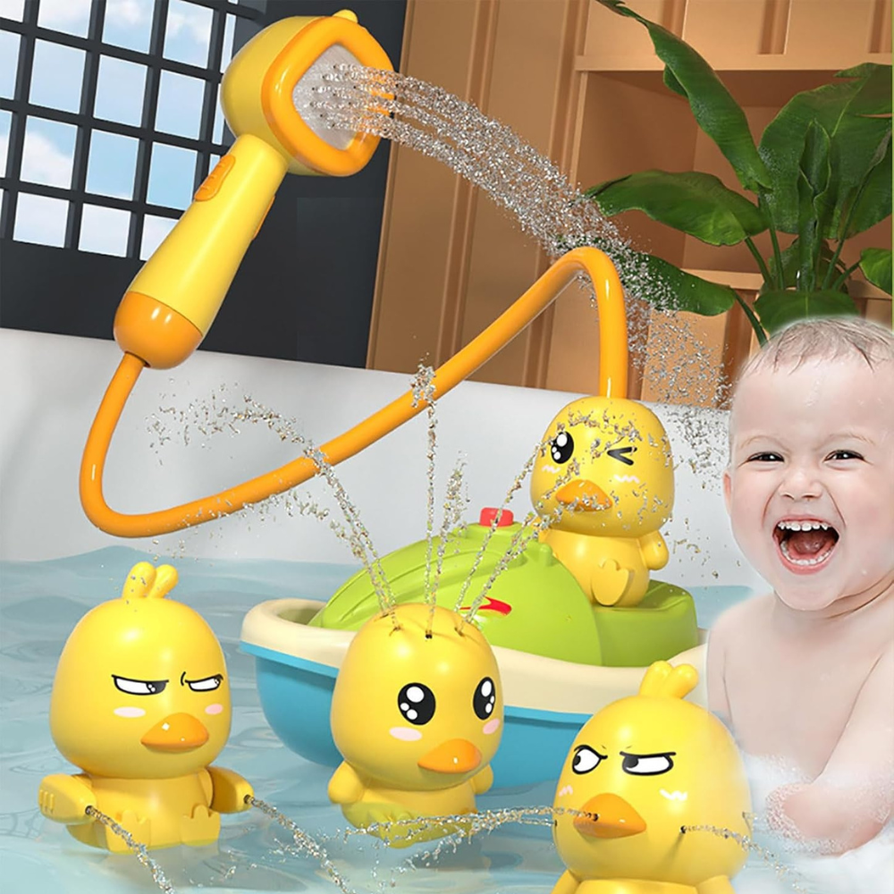 Bath Toy Set Interactive Shower Toy with Floating Ducks
