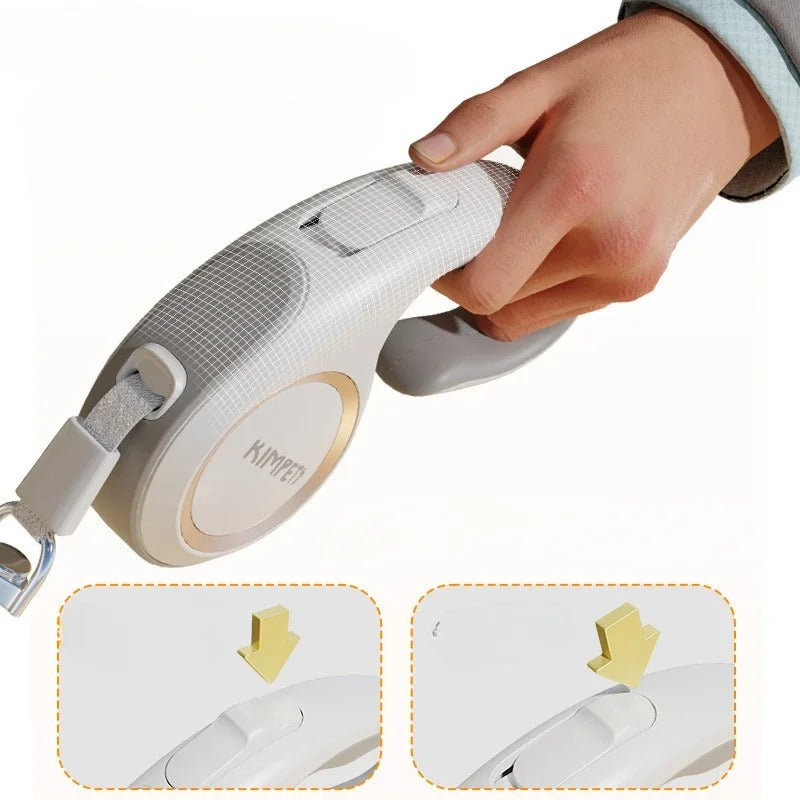 Retractable Dog Leash with Ergonomic Handle and Auto Lock Mechanism