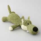 Plush Crocodile Dog Toy with Squeaker Textured Fabric