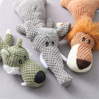 Plush Crocodile Dog Toy with Squeaker Textured Fabric