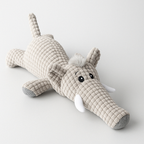 Plush Crocodile Dog Toy with Squeaker Textured Fabric