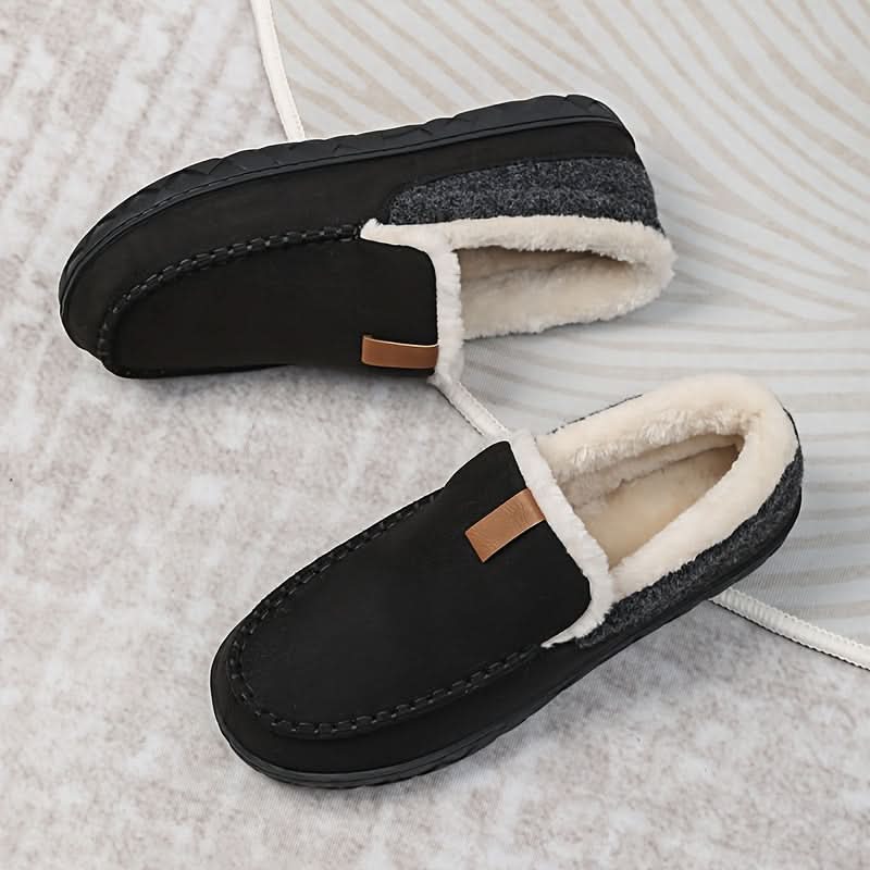 Men's Warm Loafers Synthetic Wool Slip-On Shoes
