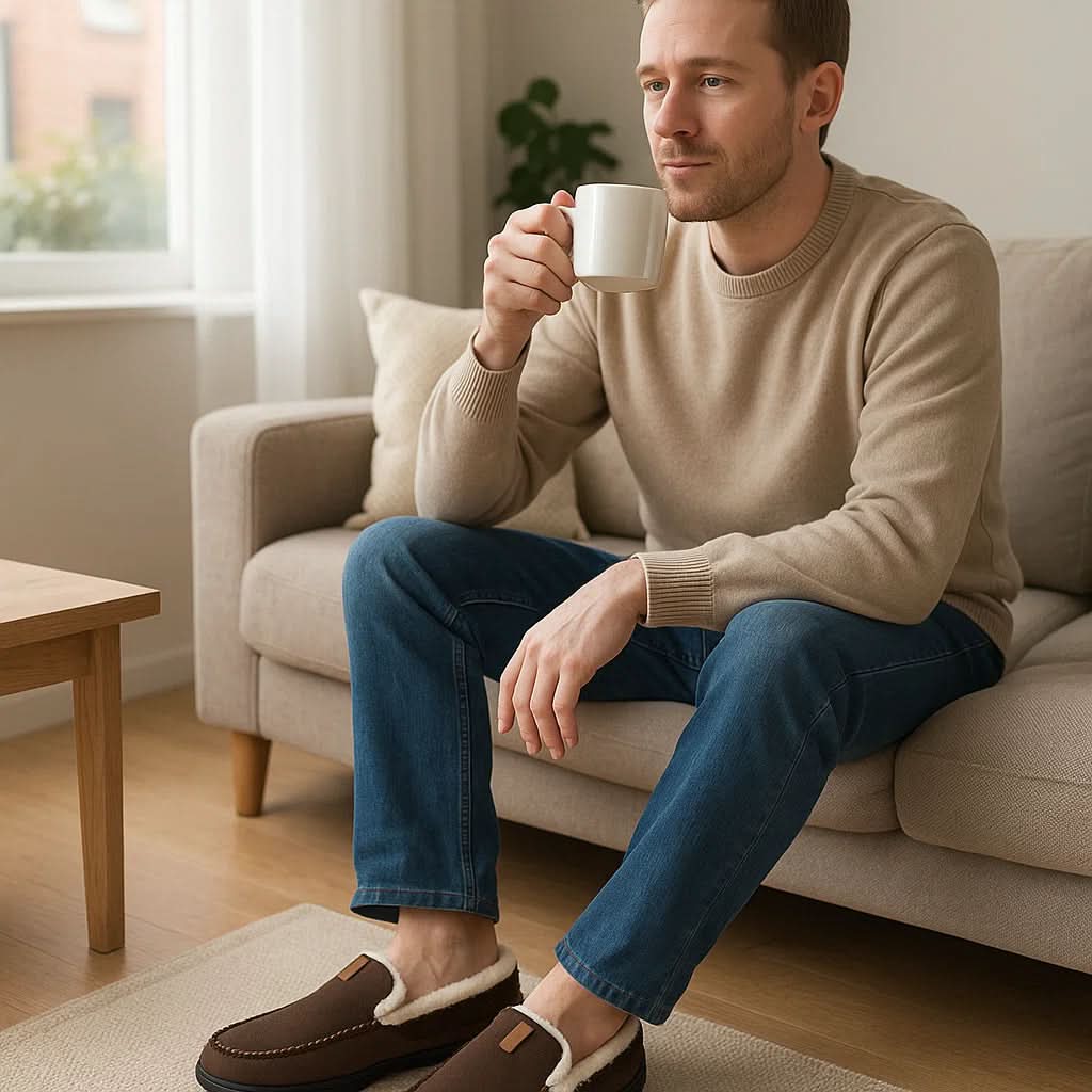 Men's Warm Loafers Synthetic Wool Slip-On Shoes