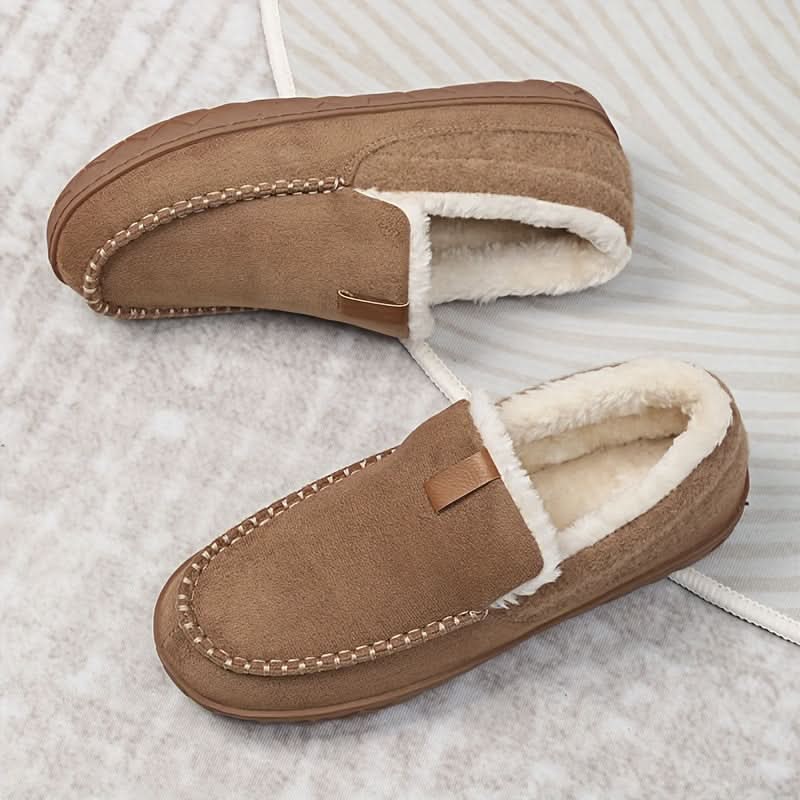 Men's Warm Loafers Synthetic Wool Slip-On Shoes