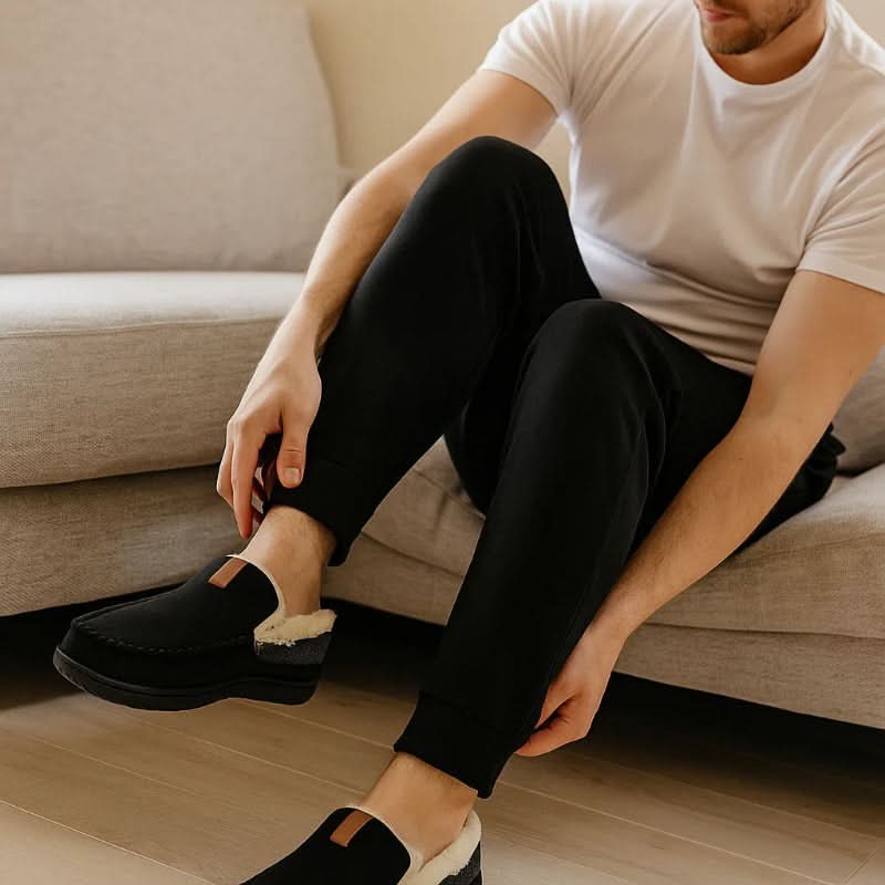 Men's Warm Loafers Synthetic Wool Slip-On Shoes