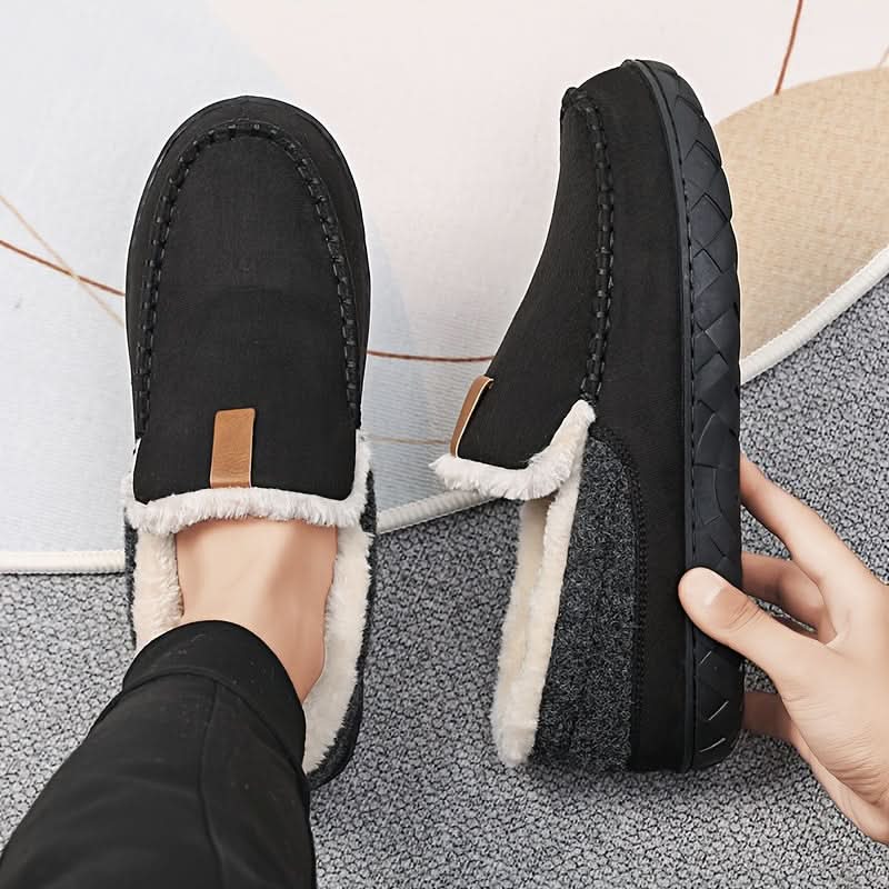 Men's Warm Loafers Synthetic Wool Slip-On Shoes