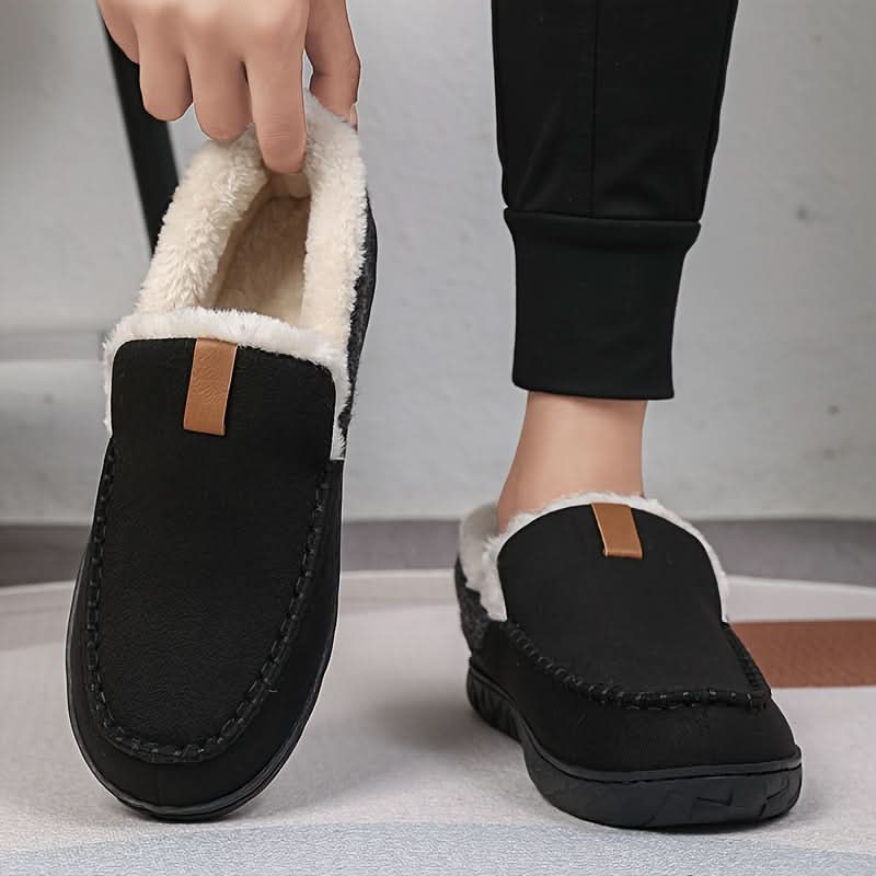 Men's Warm Loafers Synthetic Wool Slip-On Shoes