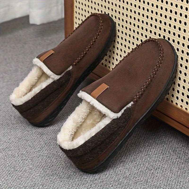 Men's Warm Loafers Synthetic Wool Slip-On Shoes