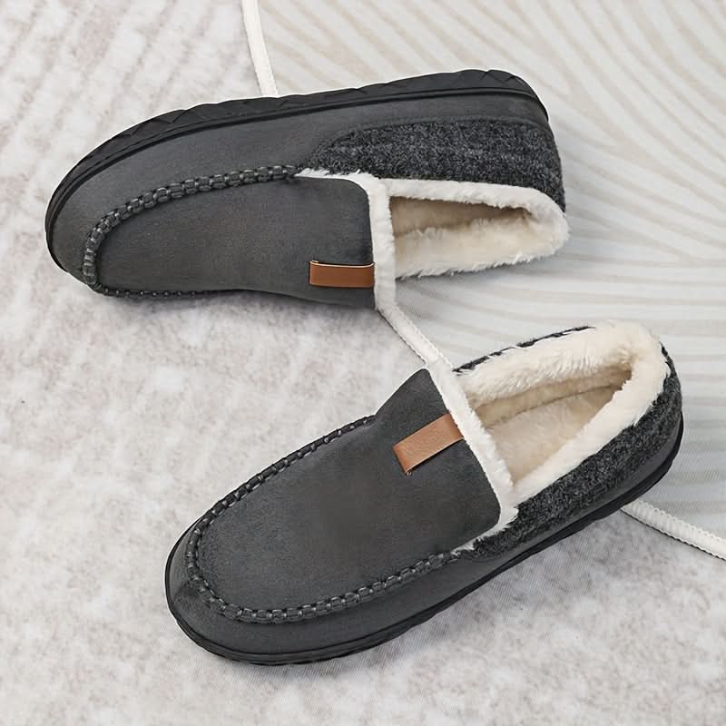 Men's Warm Loafers Synthetic Wool Slip-On Shoes