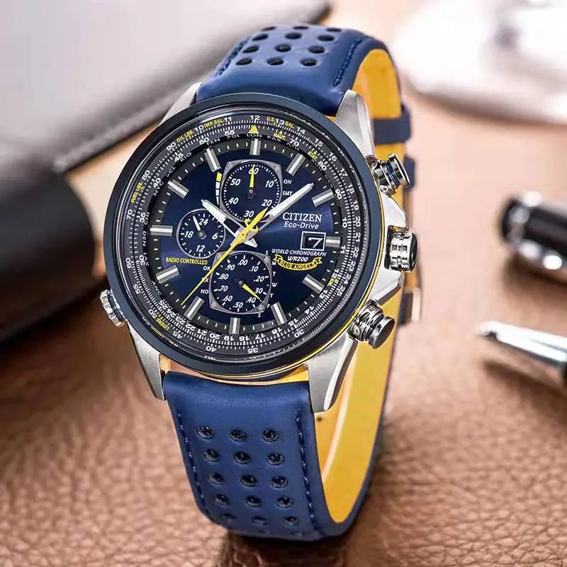 Men's Quartz Watch Circular Luminous Dial Waterproof Analog Wristwatch
