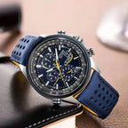 Men's Quartz Watch Circular Luminous Dial Waterproof Analog Wristwatch