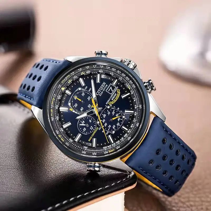 Men's Quartz Watch Circular Luminous Dial Waterproof Analog Wristwatch