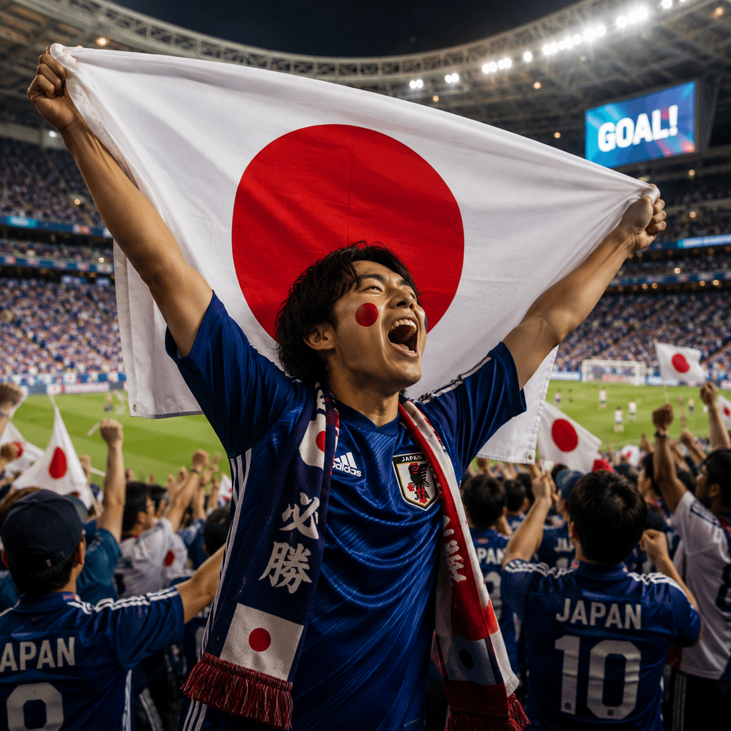 Japan 2026 World Cup Rectangular National Flag Fan Supporter Flag