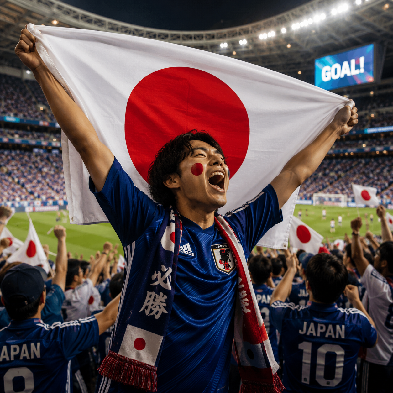 Japan 2026 World Cup Rectangular National Flag Fan Supporter Flag