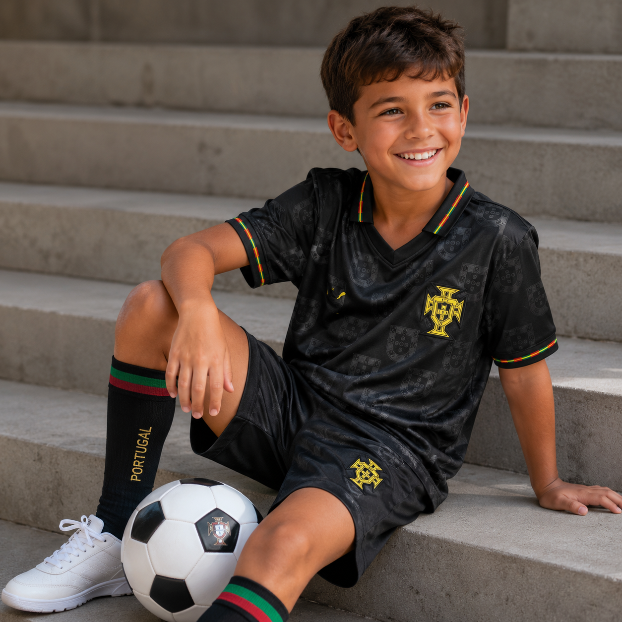 Kids Football Jersey Kit Home and Away Set Portugal 2026 World Cup