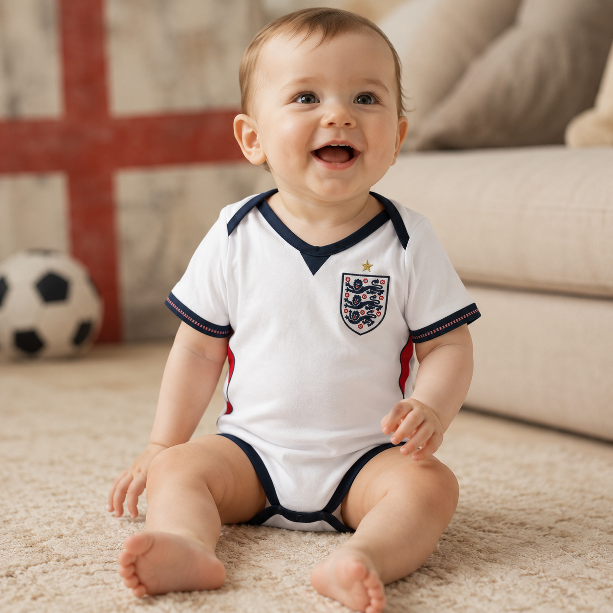 Baby Football Romper Bodysuit England 2026 World Cup Home Away