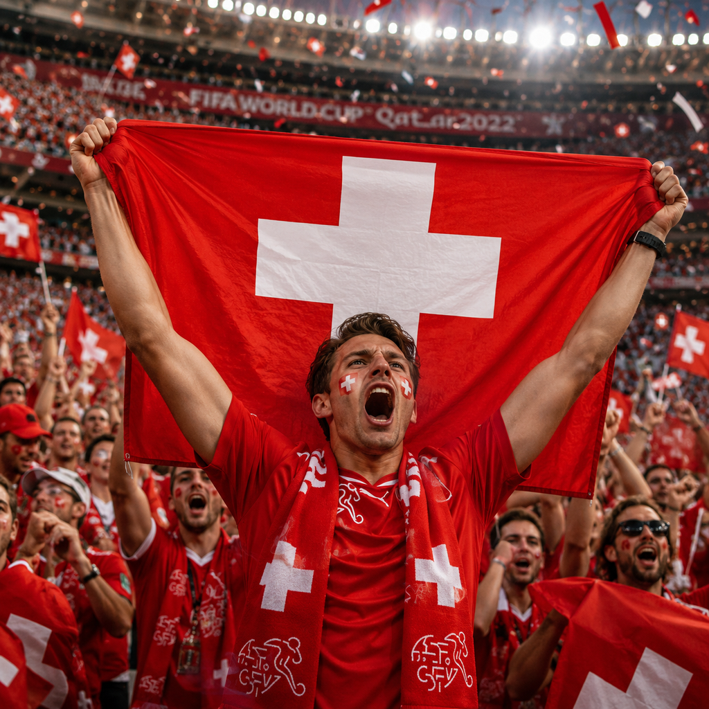 Switzerland 2026 World Cup Rectangular National Supporter Fan Flag