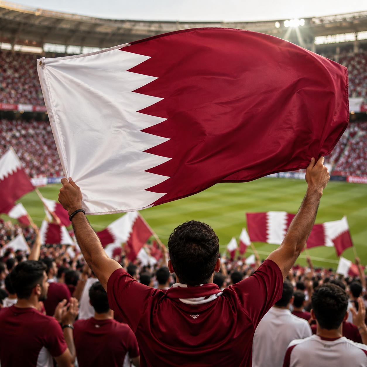 Qatar 2026 World Cup Rectangular National Supporter Fan Flag