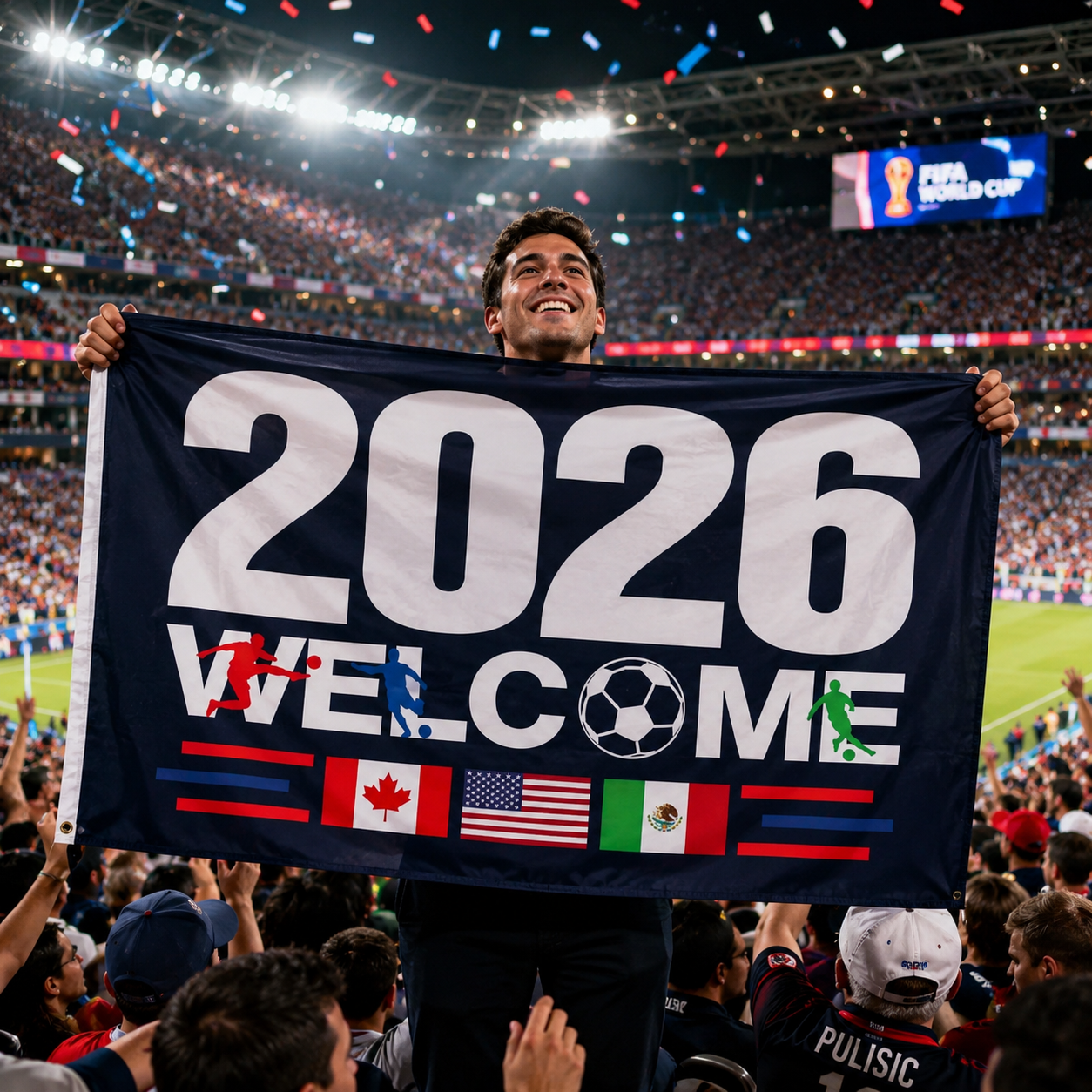 2026 World Cup Commemorative Rectangular Supporter Fan Flag