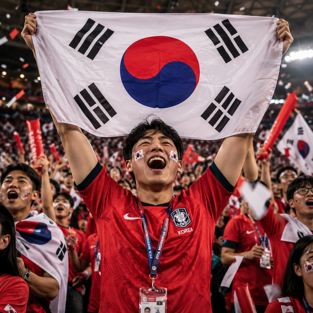South Korea 2026 World Cup Rectangular National Supporter Fan Flag